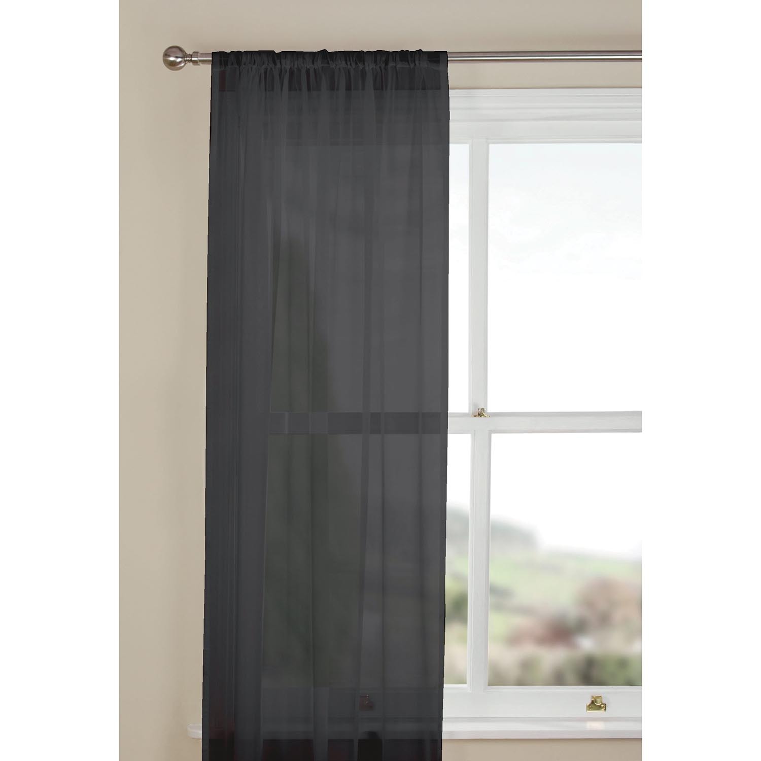 My Home Charcoal Glacier Panel Voile Curtain 229 x 137cm Image