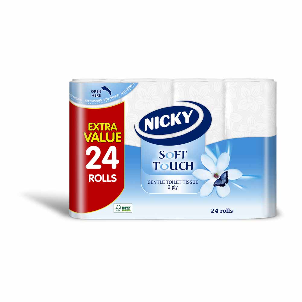 Nicky Soft Touch Toilet Tissue 24 Roll 2 Ply Image