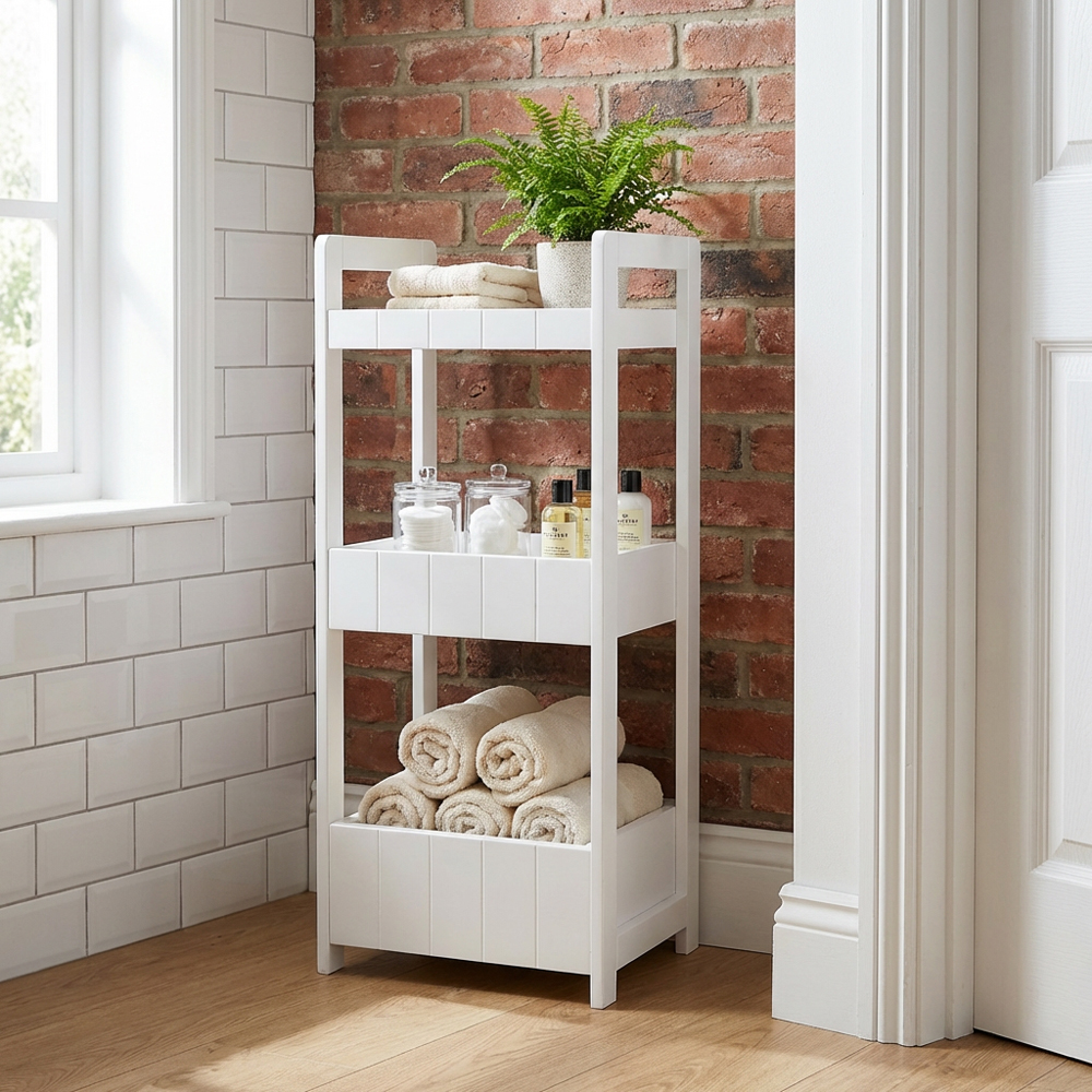 Kingston White Bathroom Caddy Image 4
