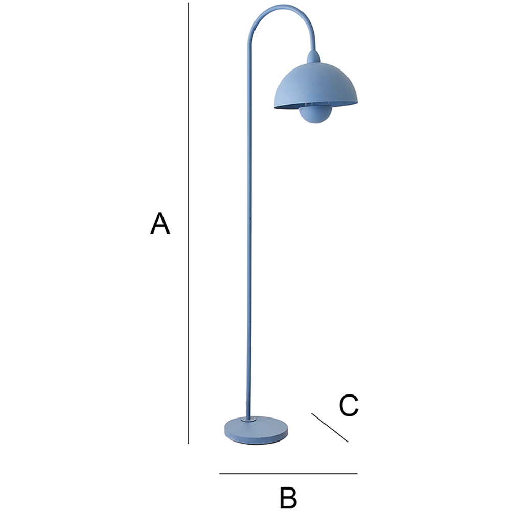 ValueLights Tilly Pastel Sky Blue Arched Dome Shade Metal LED Floor Lamp Image 8