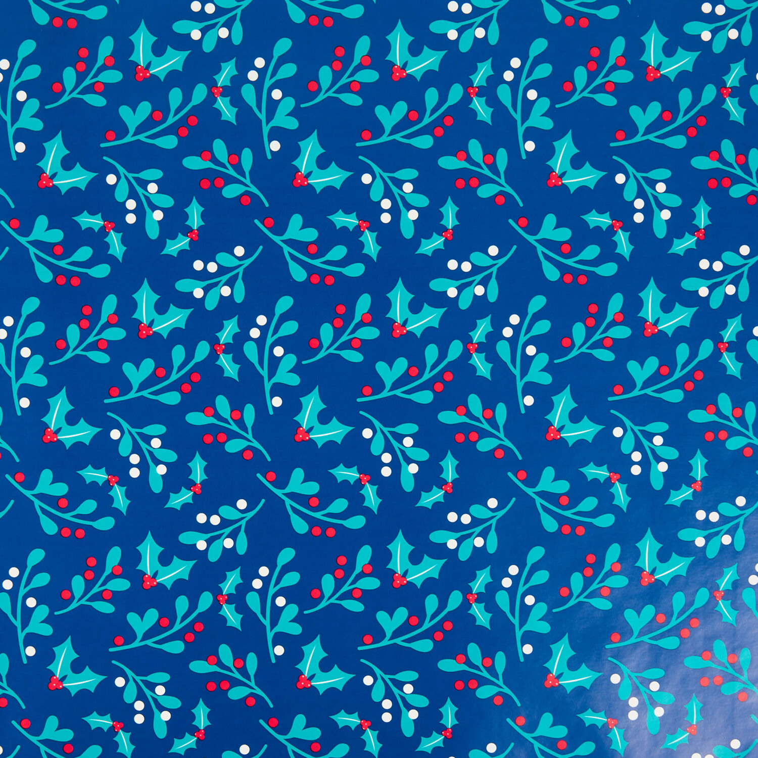 Regal Holly Gift Wrap 4m - Blue Image 4