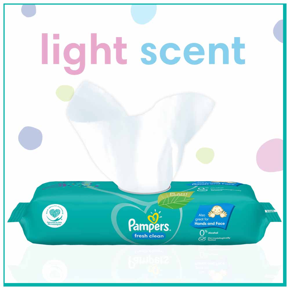 Pampers Fresh Clean Scented Baby Wipes 52 Pack   Image 9