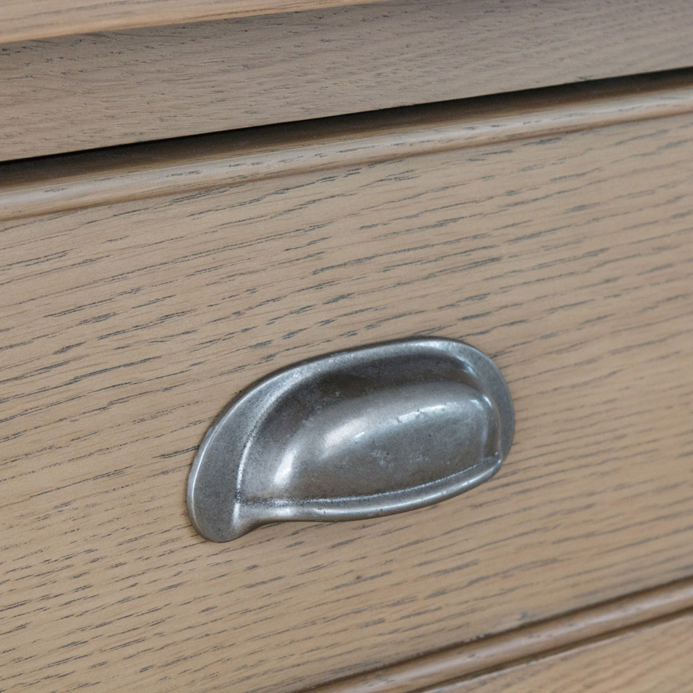 Home Source Holcombe 2 Door 2 Drawer Oak Veneer Solid Wood Sideboard Image 7