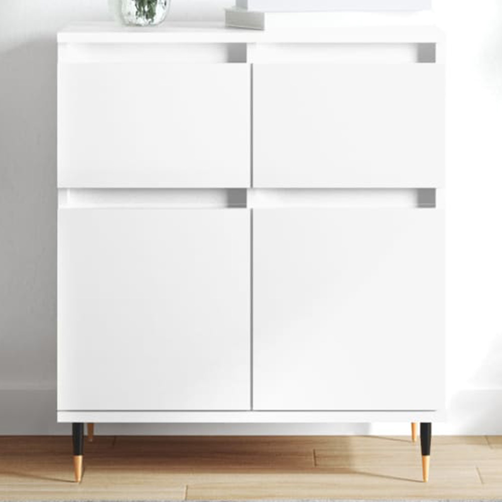 vidaXL 2 Door 2 Drawer White Sideboard Image 1
