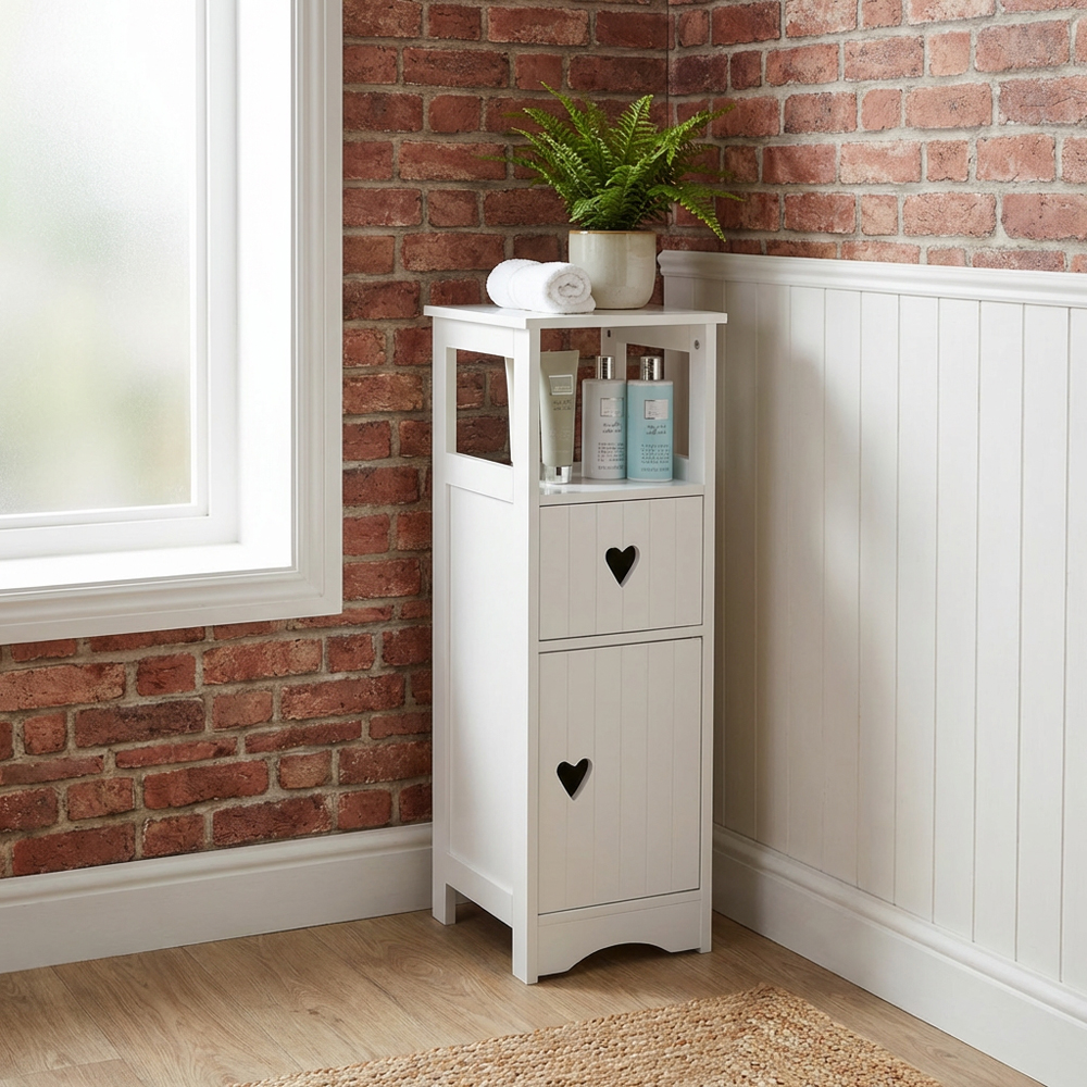 Oxford Single Door Single Drawer White Floor Cabinet Image 7