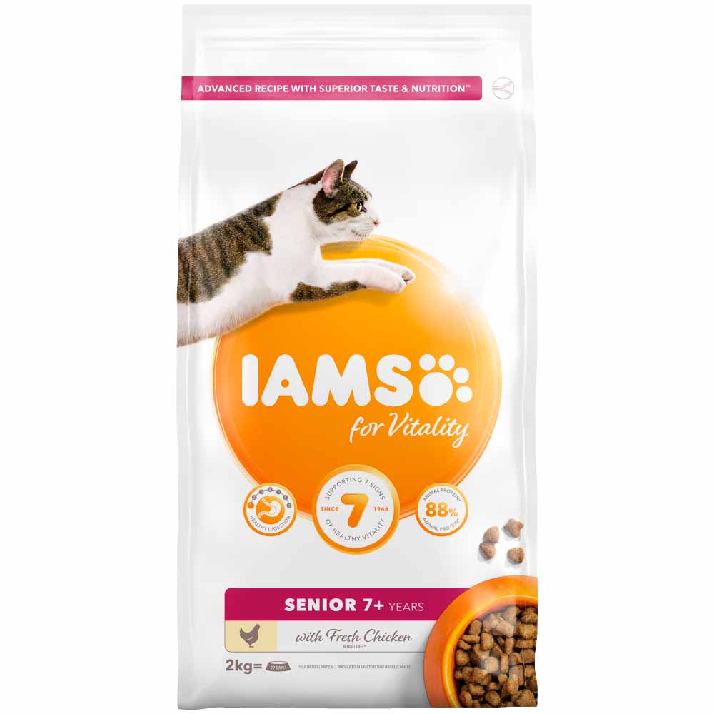 IAMS Vitality Fresh Chicken Senior Dry Cat Food 2kg Image 2