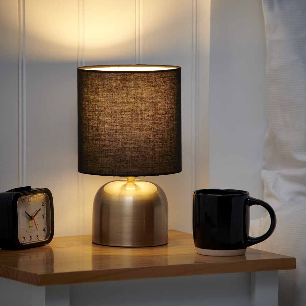 Wilko Brass and Black Touch Lamp Wilko