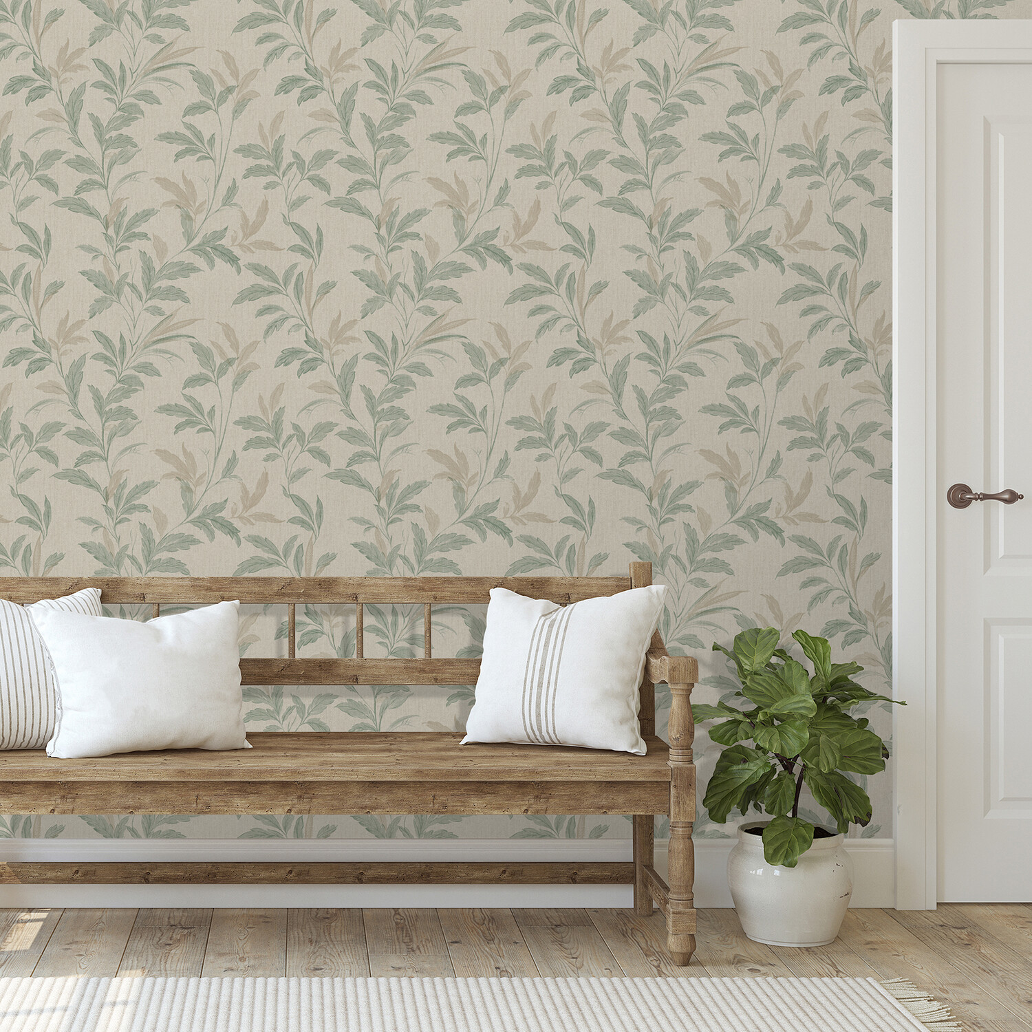 Organic Trail Wallpaper - Sage Image 2