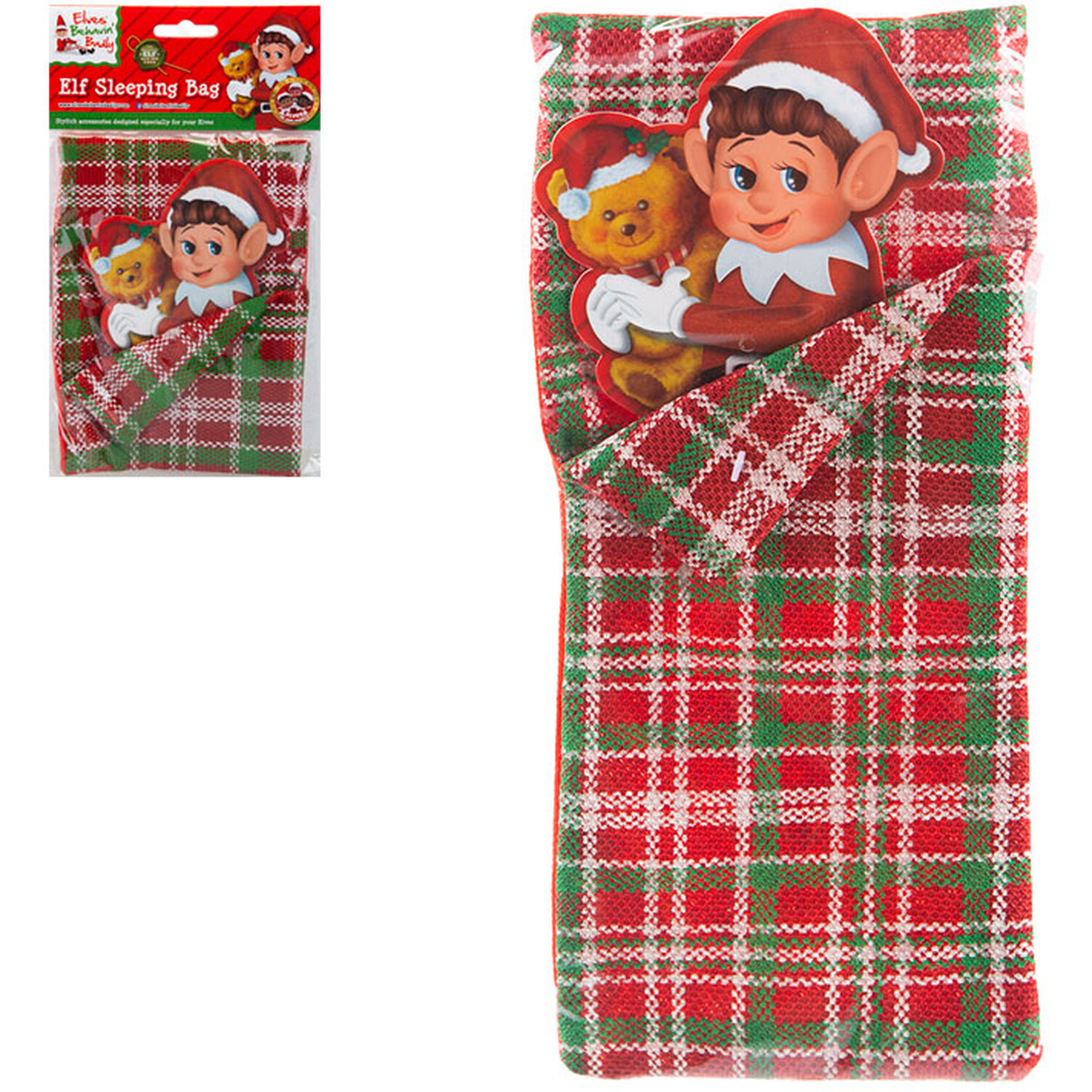 Patterned Elf Sleeping Bag and Pillow Image