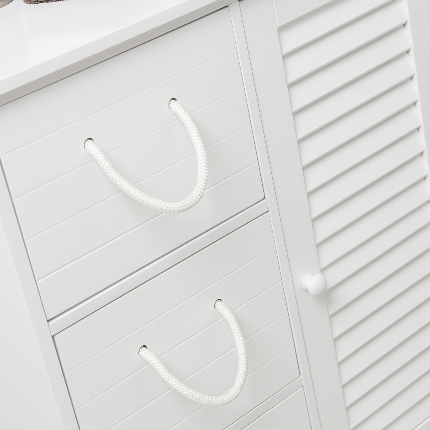 Kingston White 3 Drawer Single Door Floor Cabinet Image 5