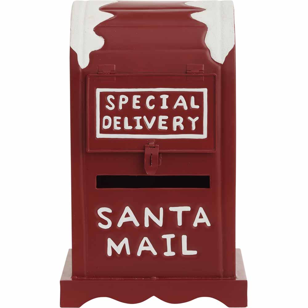 Wilko Traditional Red Santa Mailbox Image 1