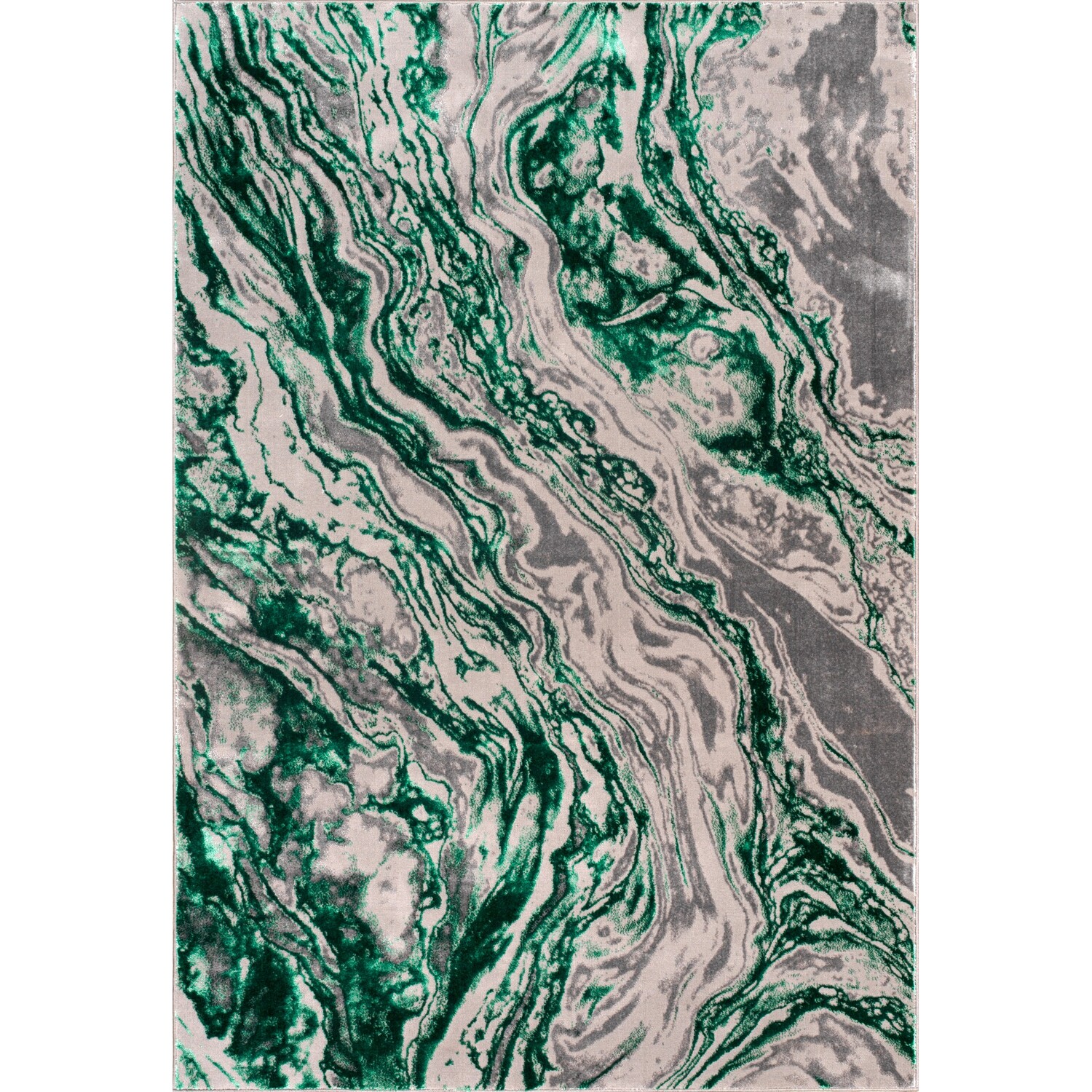 Sunset Emerald Marble Rug Green 160cm Image 1