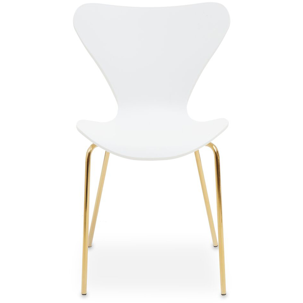 Premier Housewares Laila White Seat and Gold Legs Dining Chair Image 2