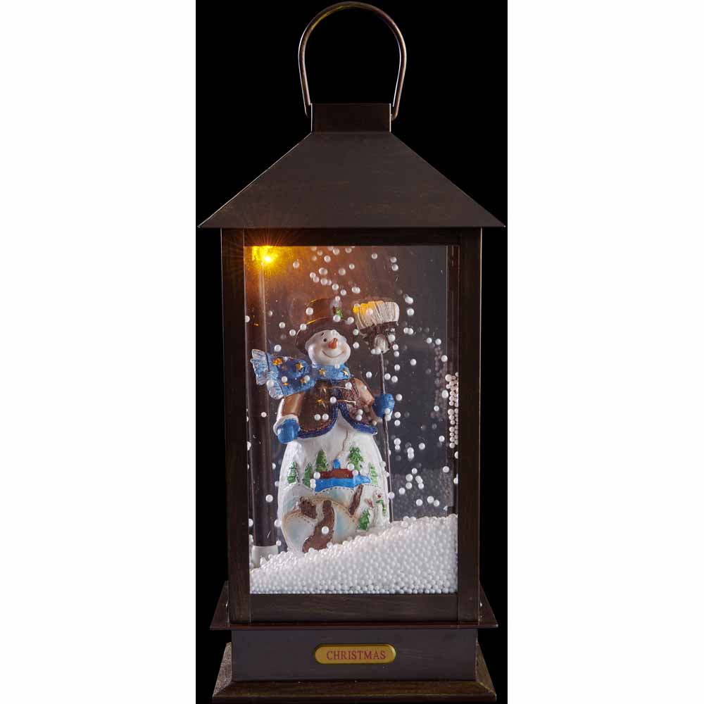 Wilko Musical Battery Operated Snowing Lantern with Snowman Image 3