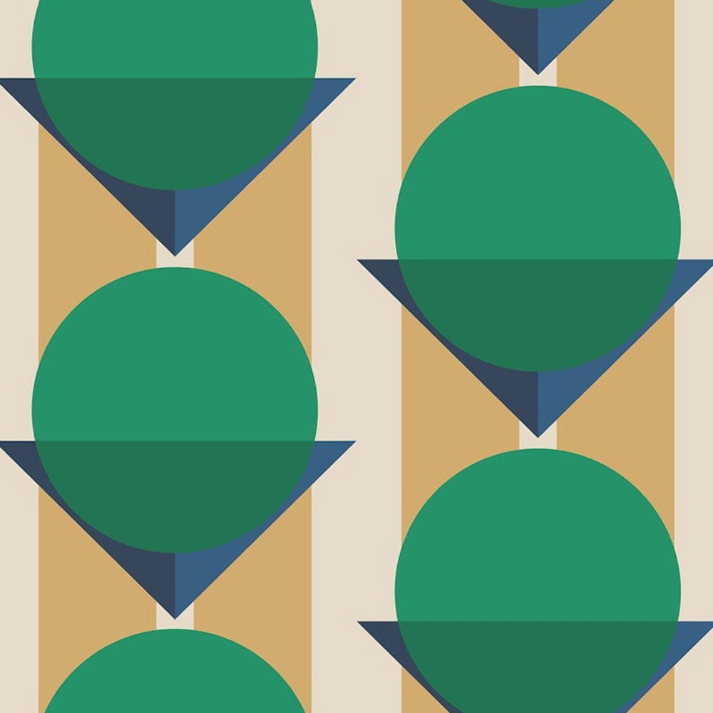 Bobbi Beck Eco Luxury Geometric Bauhaus Green Wallpaper Image 1