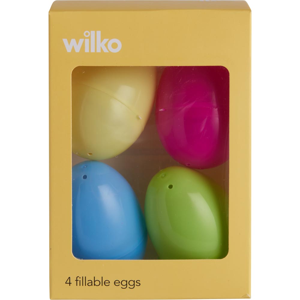Wilko 4 Large coloured Fillable Eggs Image 1
