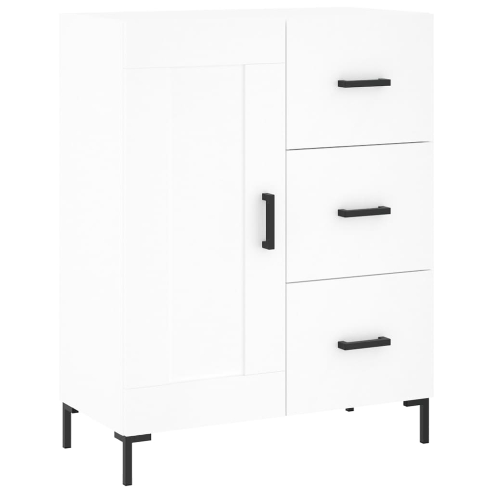 vidaXL Single Door 3 Drawer 3 Shelf White Highboard Image 7