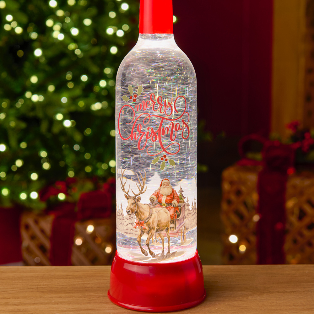 Christmas Bottle Glitter Spinner Red Image 6