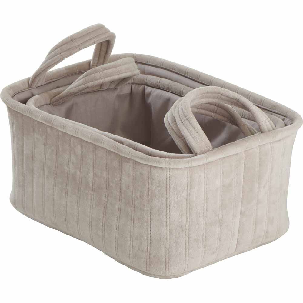 Wilko Oatmeal Fabric Storage Tote 2 Pack Wilko