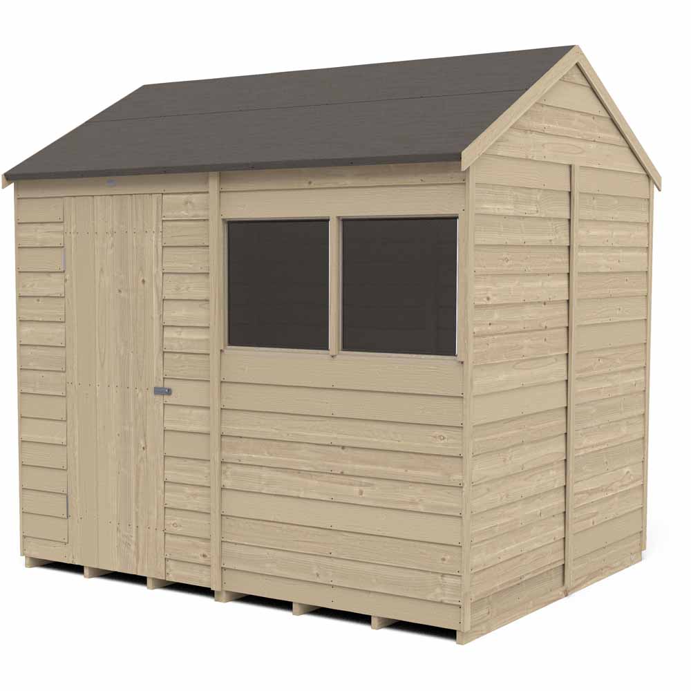 Forest Garden 8 x 6ft Overlap Pressure Treated Reverse Apex Garden Shed Image