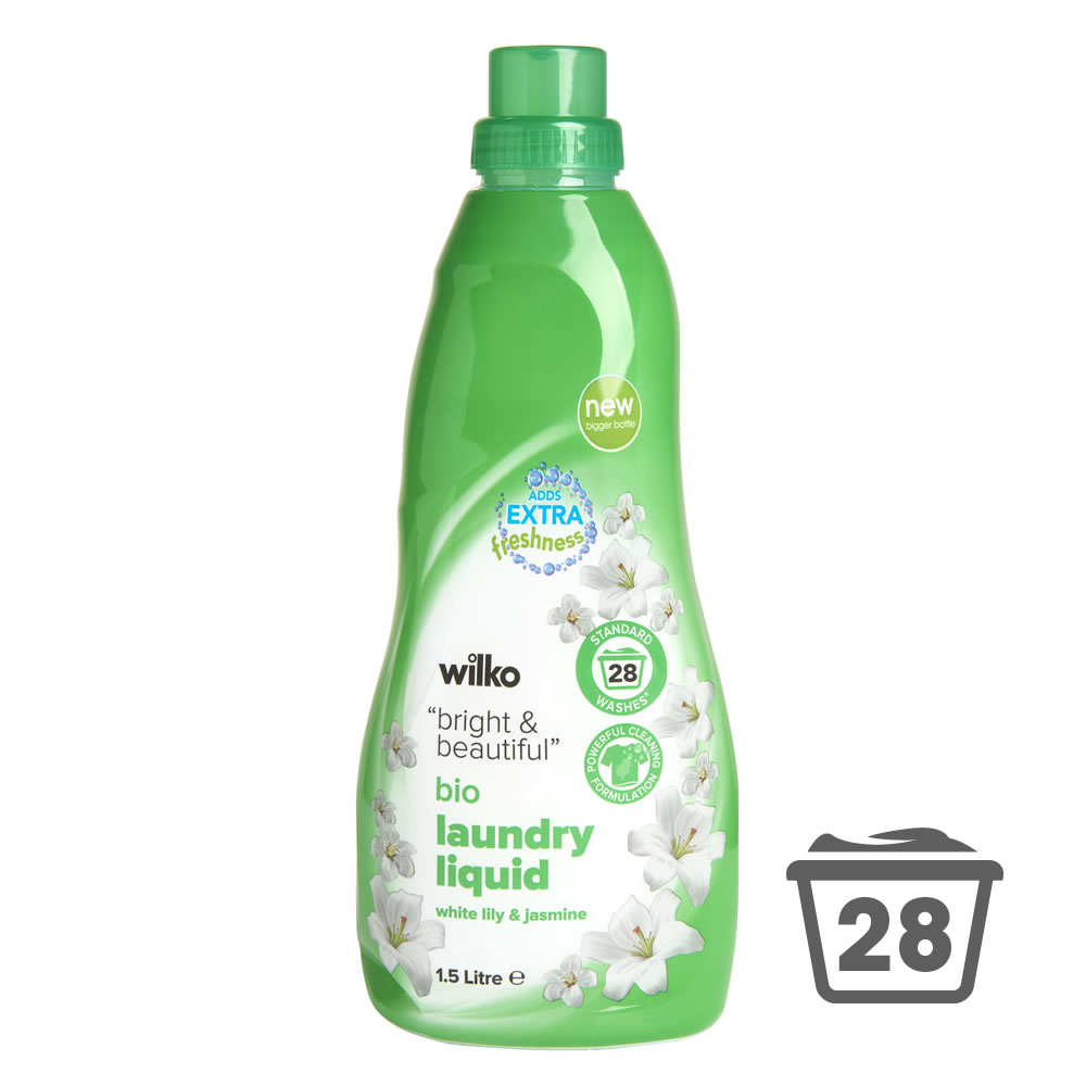 Wilko Bio Liquid Detergent White Lily 28 Washes 1.5L Image 1