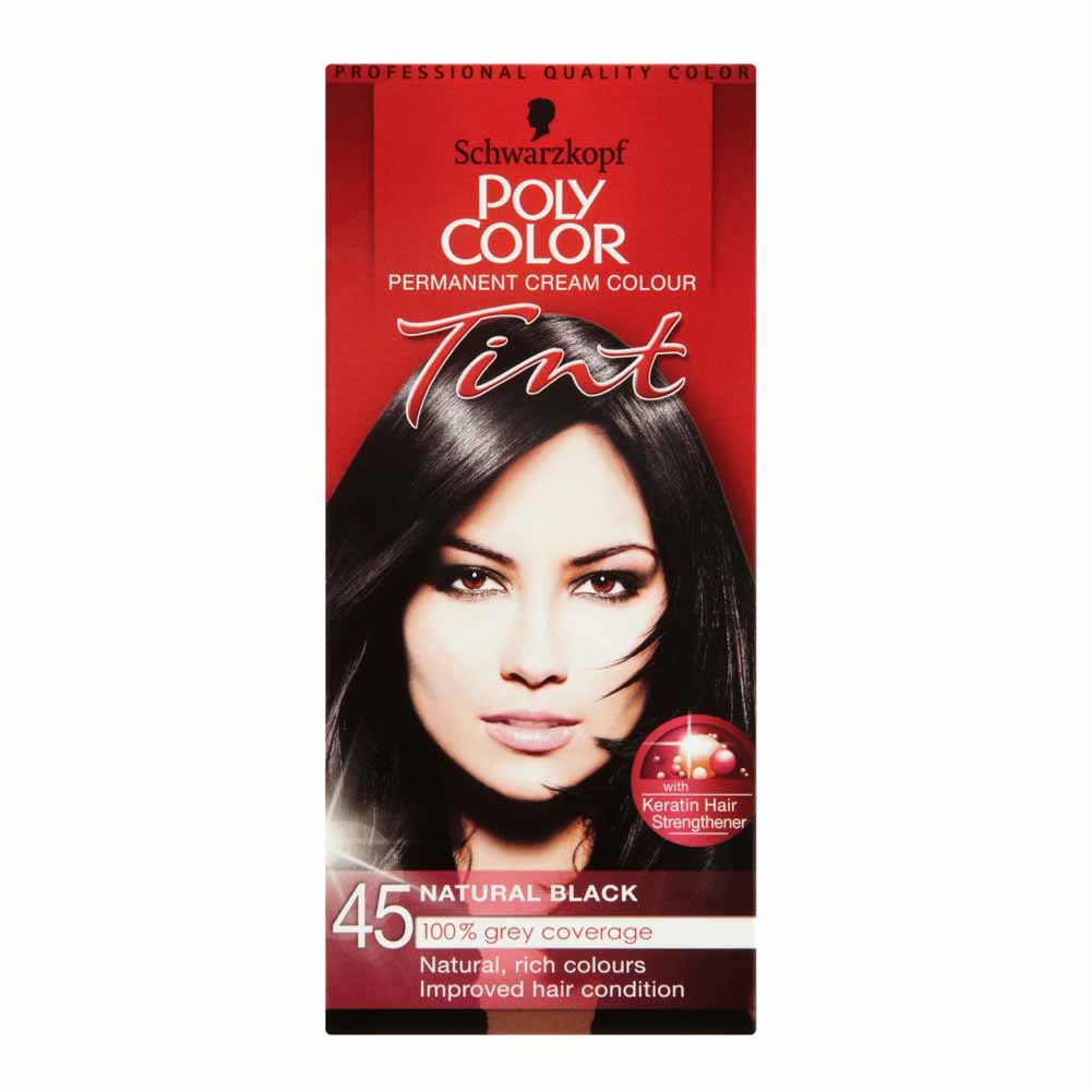 Schwarzkopf Poly Color Natural Black 45 Permanent Hair Dye | Wilko