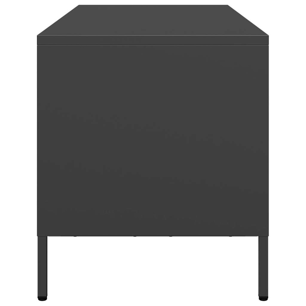 vidaXL 3 Drawer 3 Shelf Black Steel Industrial Style TV Cabinet Image 6