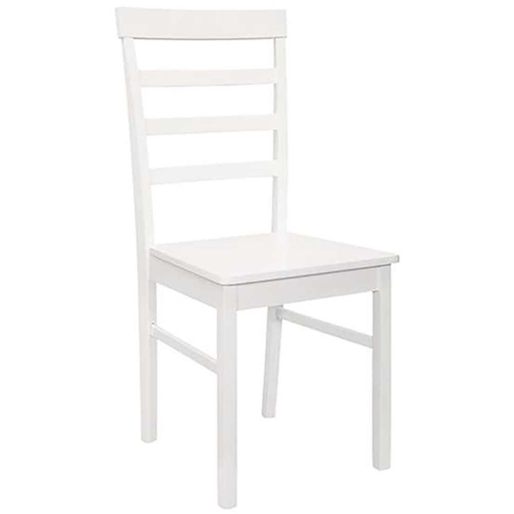 Upton Set of 2 White Ladder Back Chair Image 5