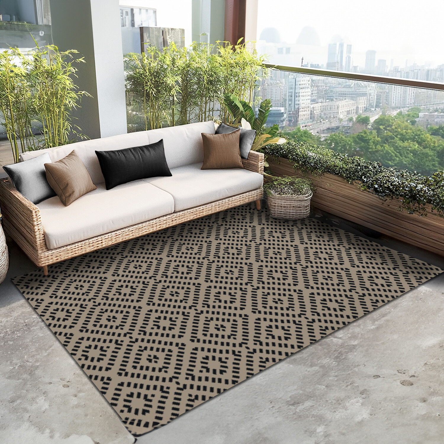 Manhattan Geometric Outdoor Rug Image 2