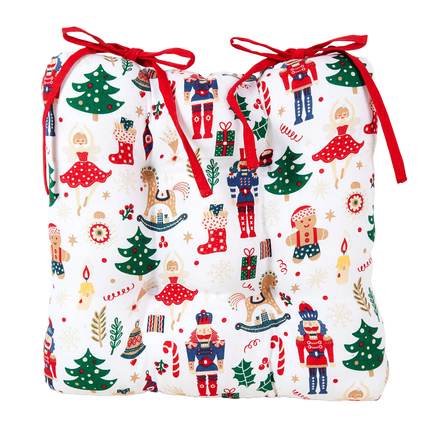 Christmas Print Seat pad - White Image 1
