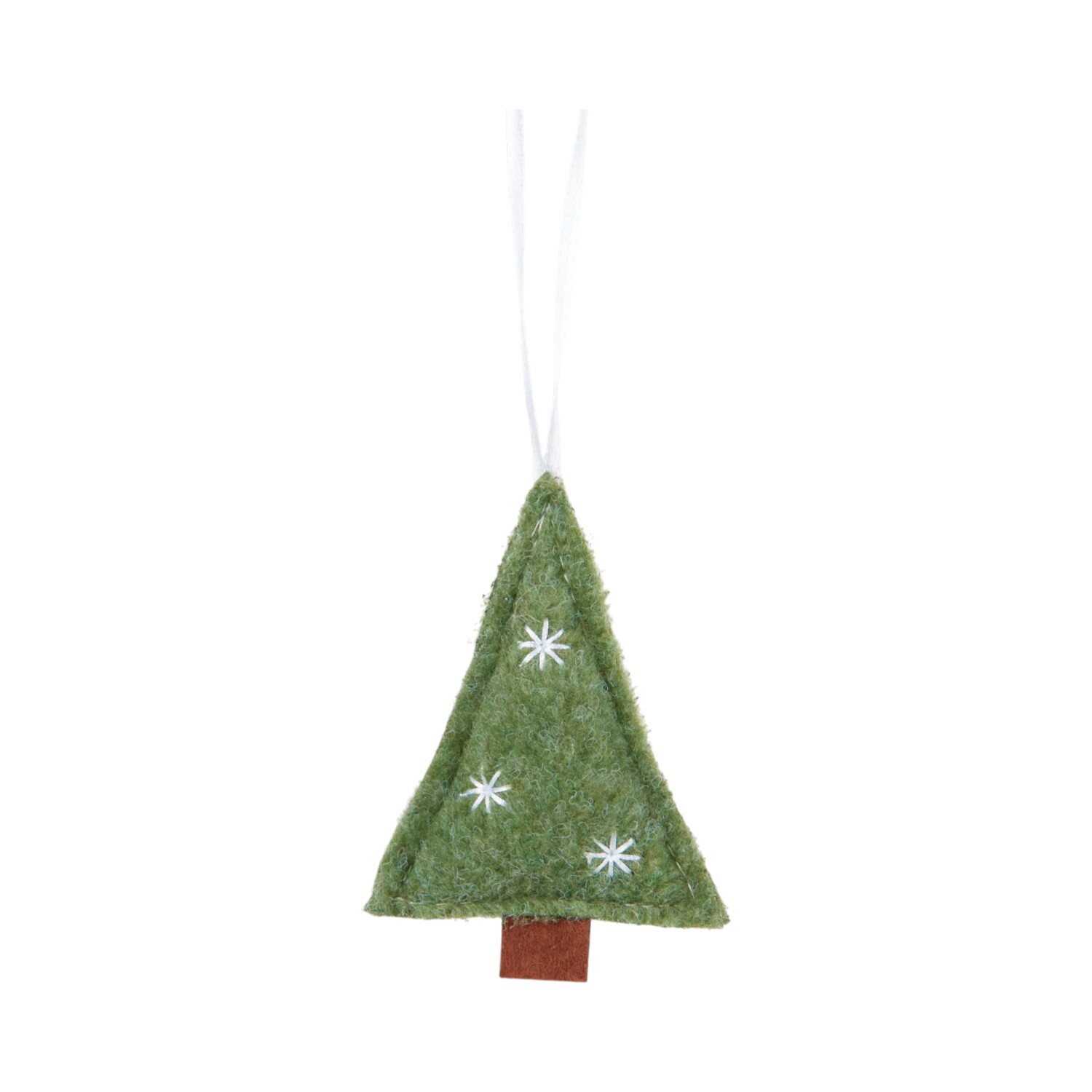 Set of 9 Hanging Felt Tree Decorations Green Image 3