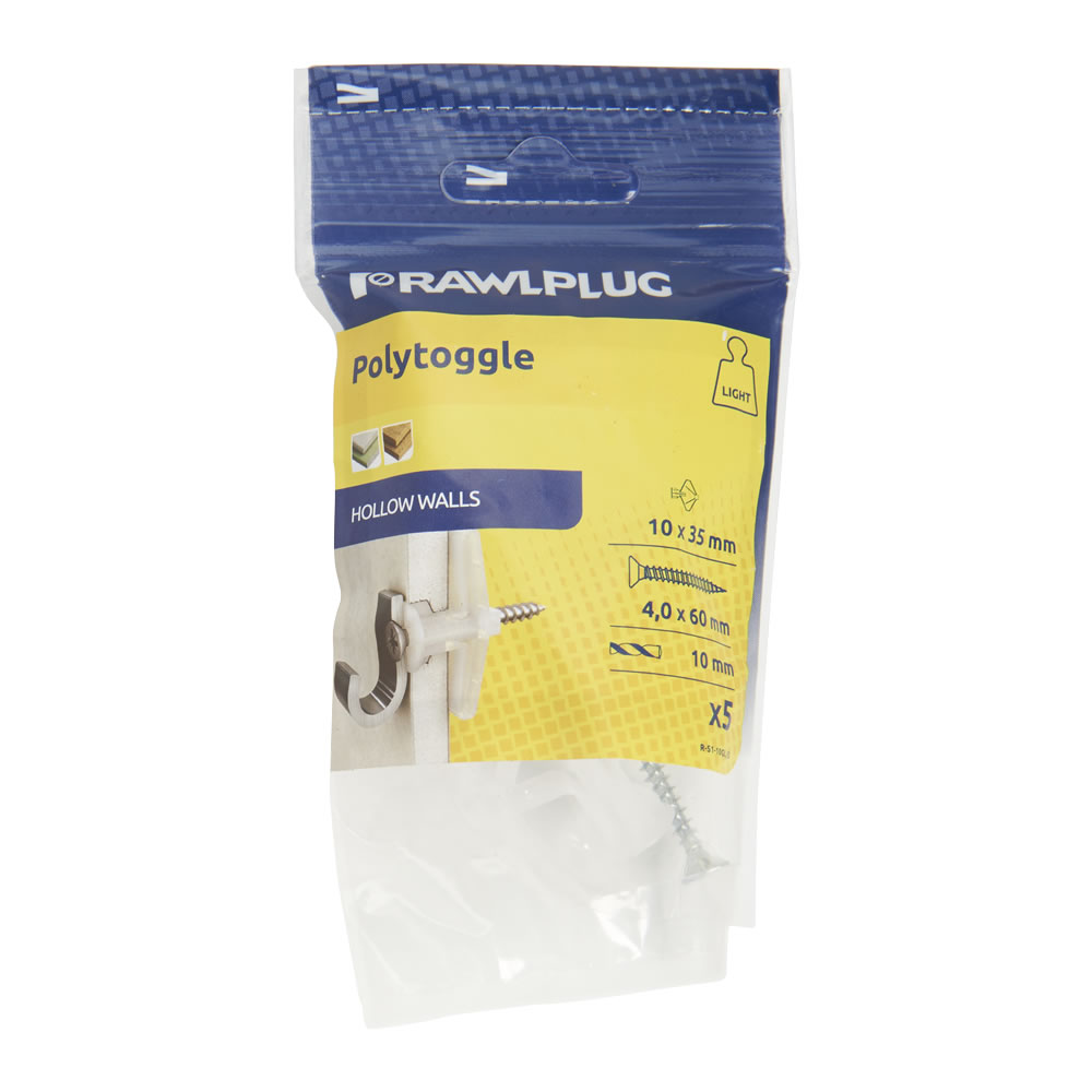 Rawlplug 10 x 35mm Polytoggle Fixing 5 Pack Image 2