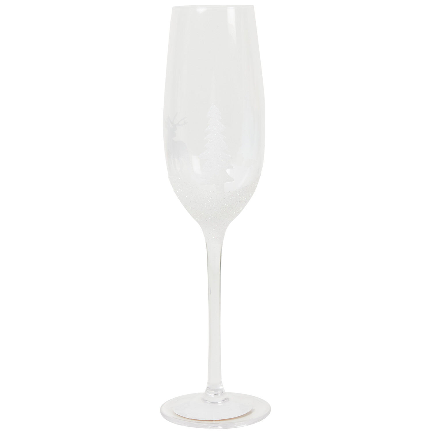 Christmas Scene Champagne Flute 250ml - Clear Image 1