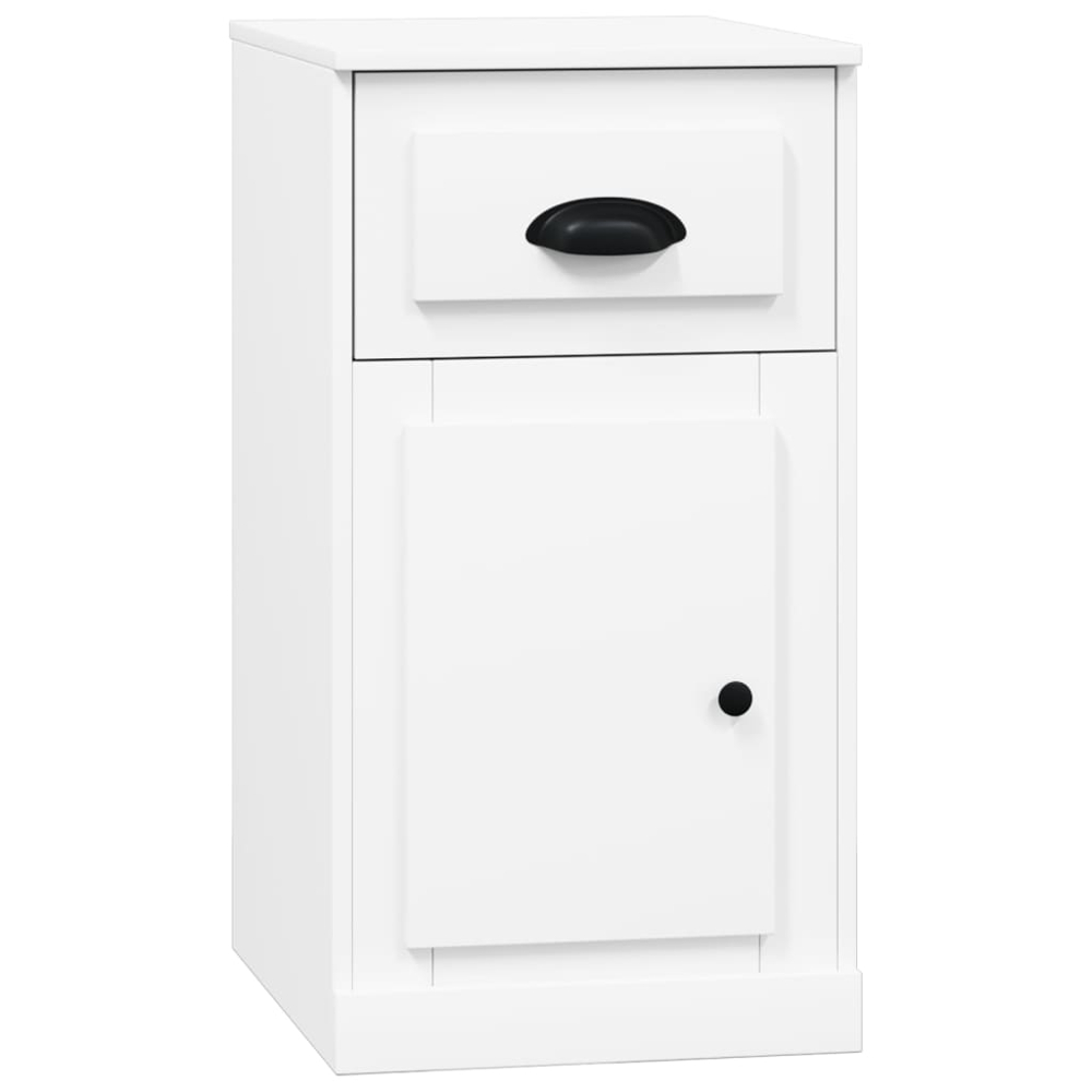 vidaXL Single Door Single Drawer White Side Cabinet Image 2