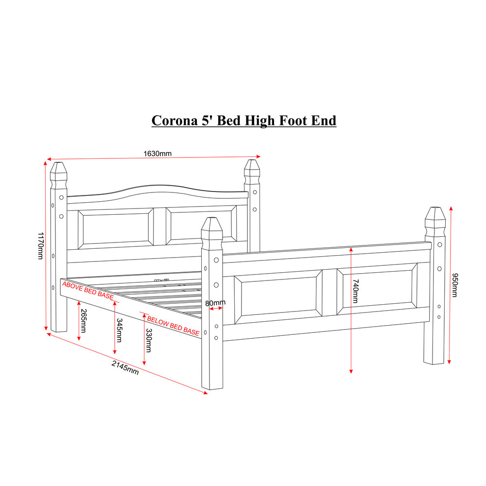 Corona High Foot End King Size Bed Image 2