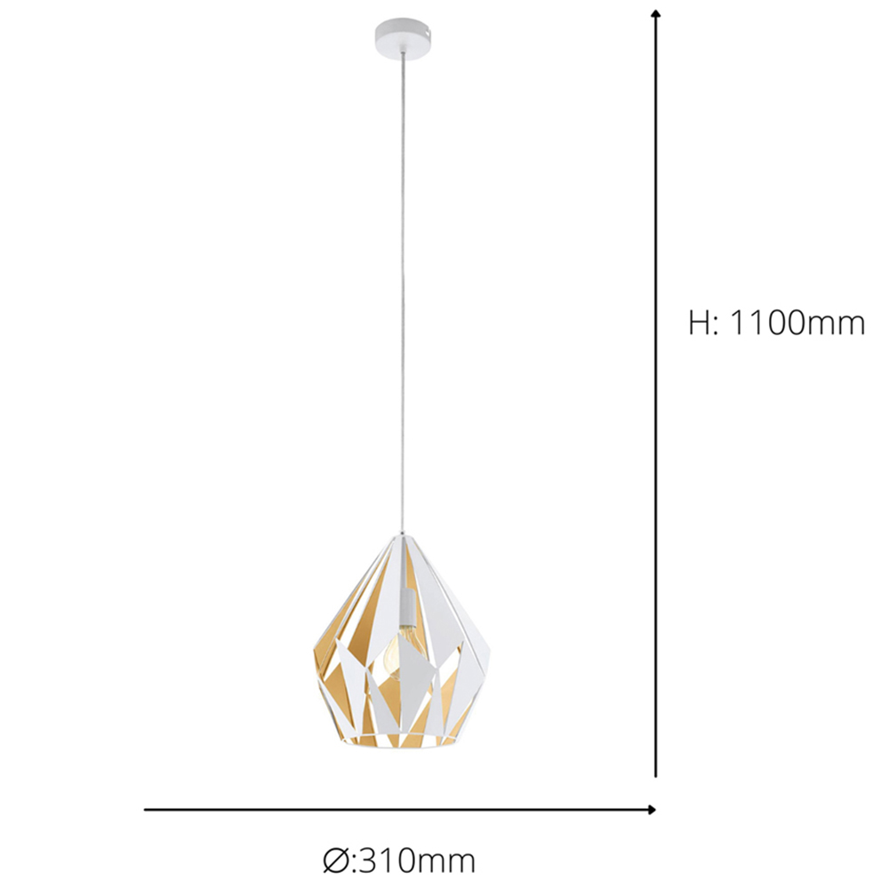 EGLO Carlton White and Gold Geometric Pendant Light Image 4