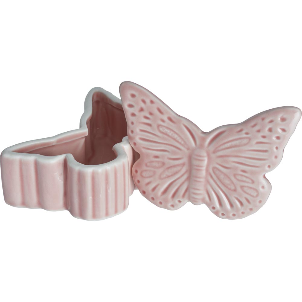 Wilko Pink Butterfly Trinket Dish Image 3
