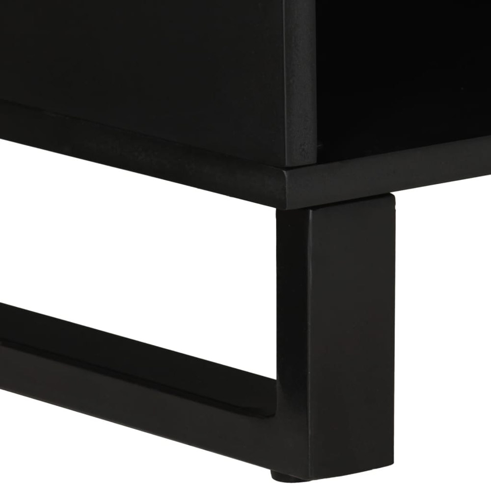 vidaXL Single Drawer 4 Shelf Light Brown Solid Mango Wood TV Cabinet Image 7