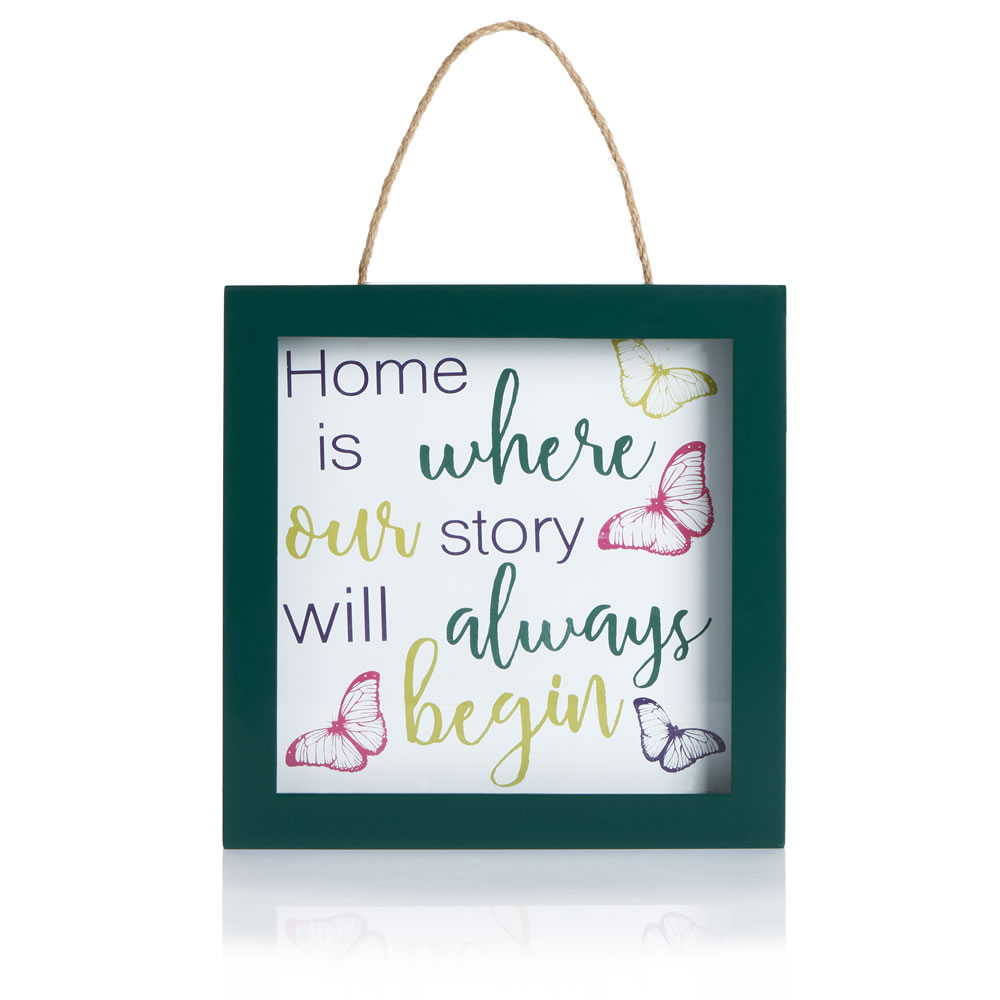 Wilko Butterfly Words Hanging Wall Plaque Sign Image 1