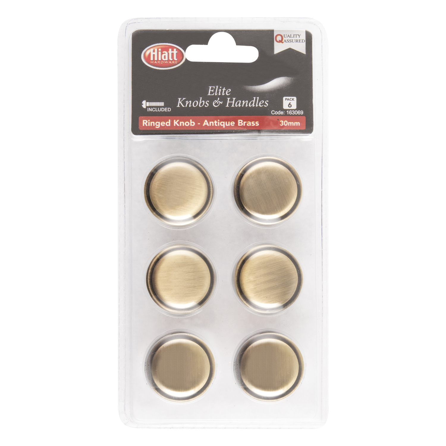 Hiatt Brass Ringed Knob 6 Pack Image