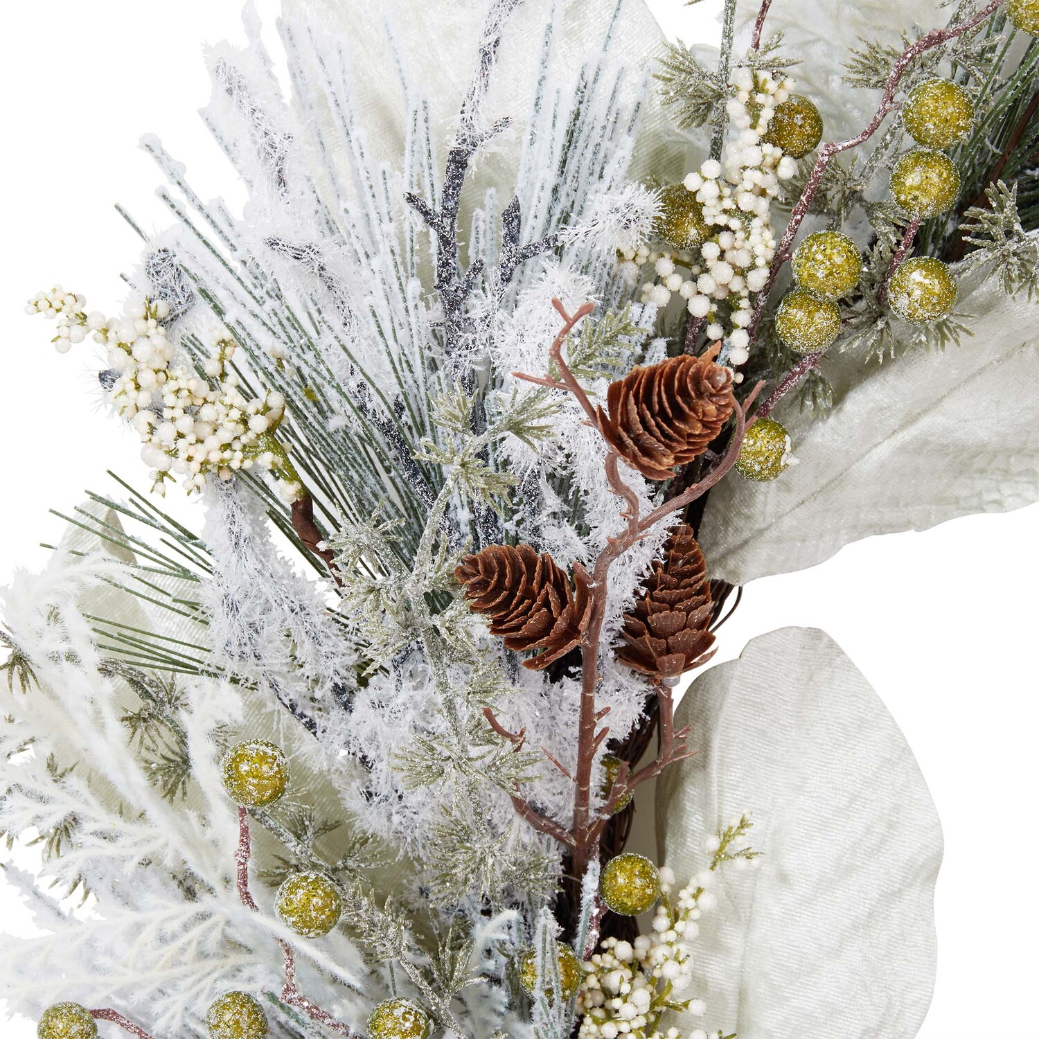 Frosted Magnolia Leaf Wreath Image 2