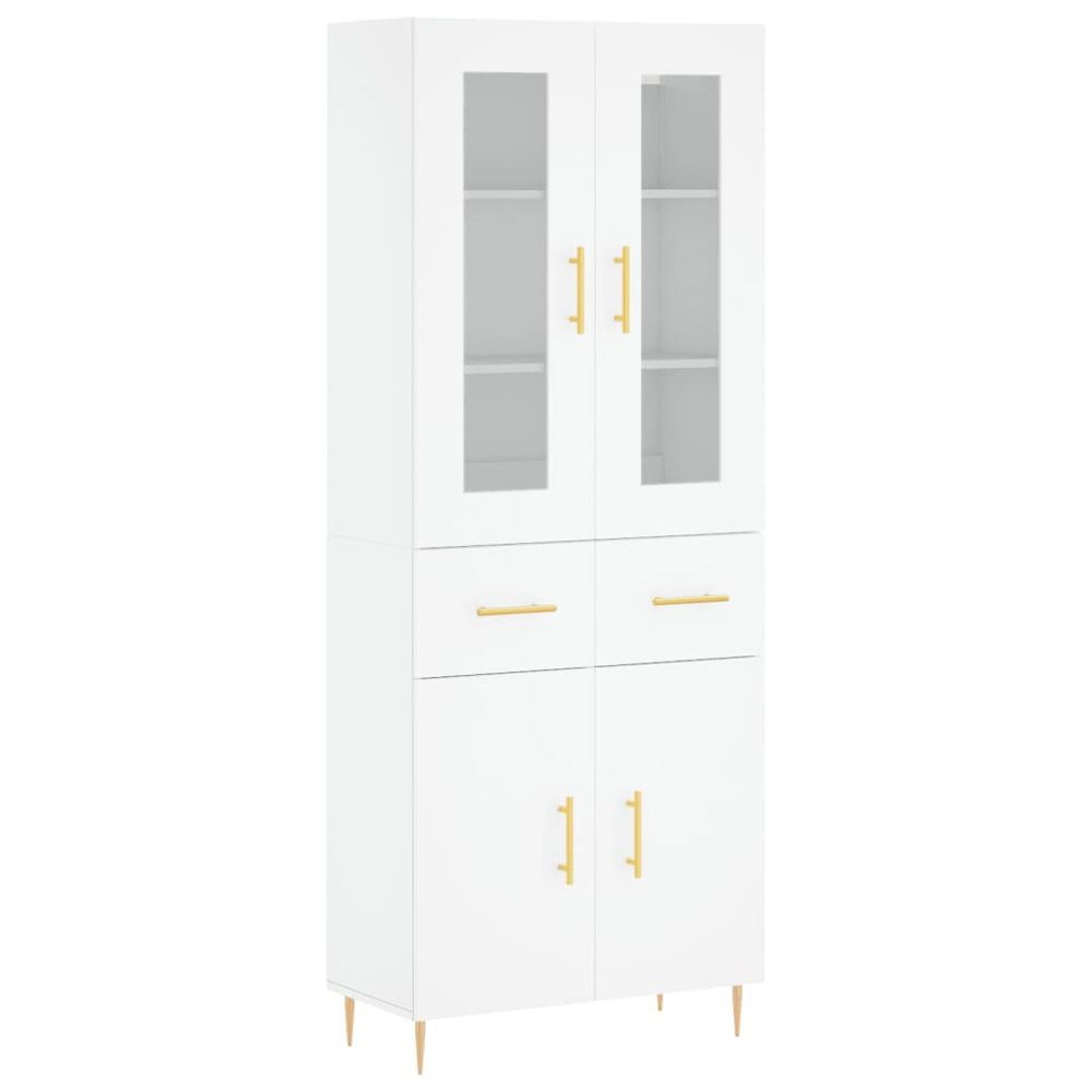 vidaXL 4 Door 2 Drawer White Highboard Image 2