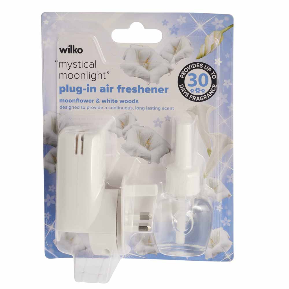 Wilko Moon Flower & White Woods Plug in Air Freshener 20ml Wilko