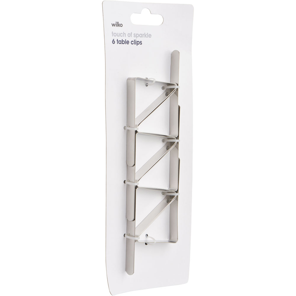 Wilko Silver Table Clips 6 Pack Wilko