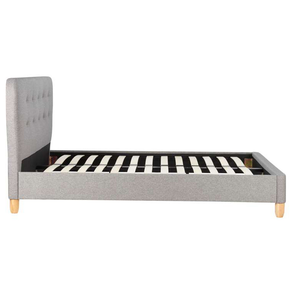 Stockholm Small Double Grey Fabric Bed Image 5