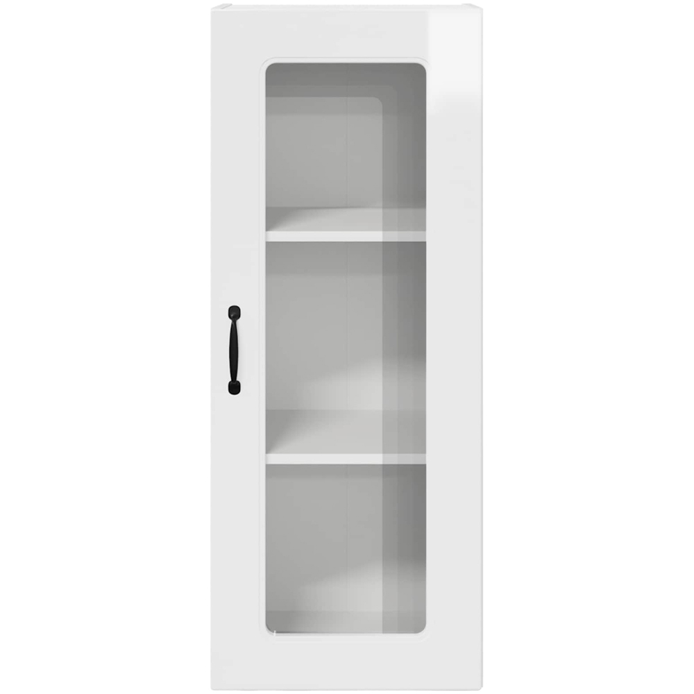 vidaXL Single Glass Door High Gloss White Kitchen Wall Cabinet Image 4