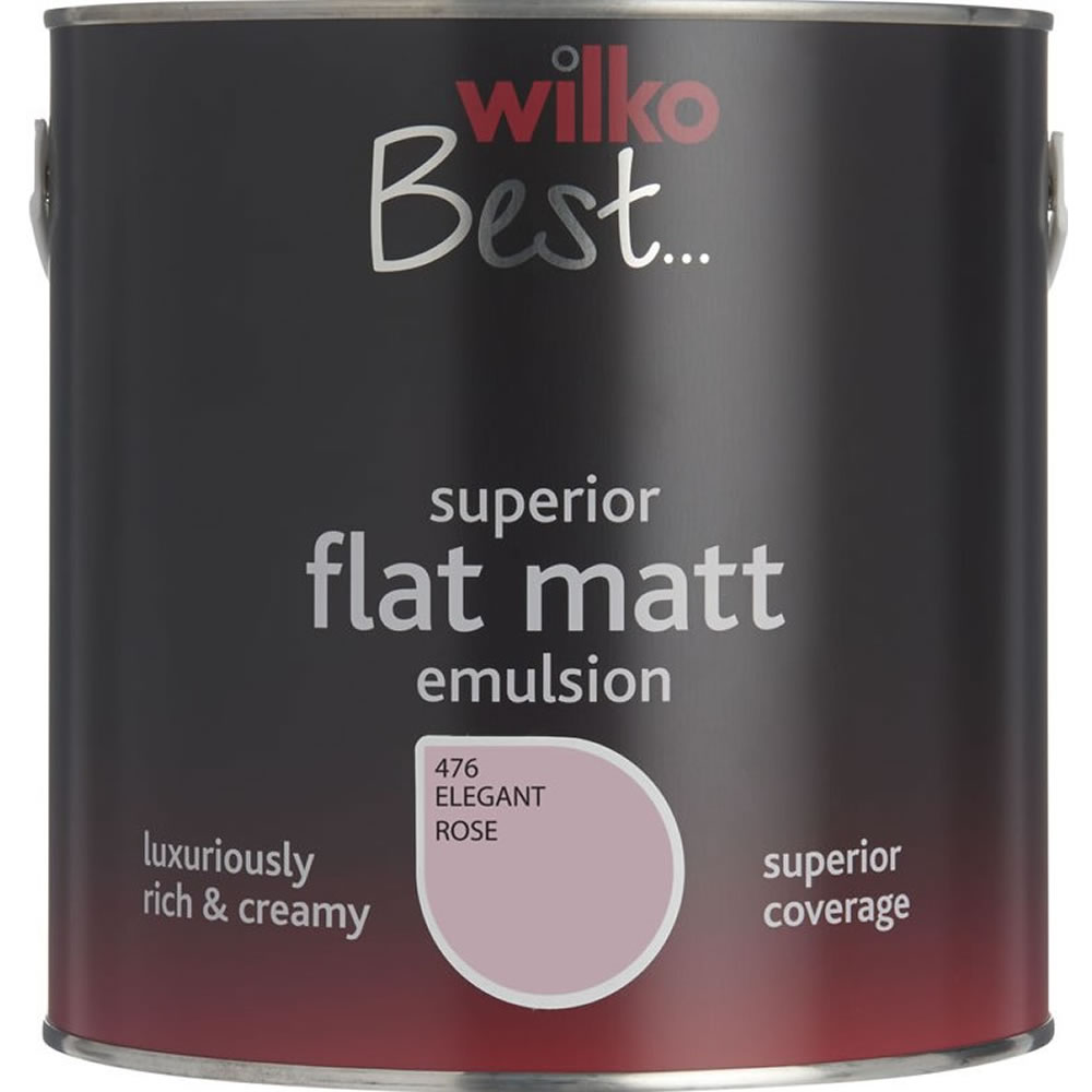 Wilko Best Elegant Rose Flat Matt Emulsion Paint 2 .5L Image 1