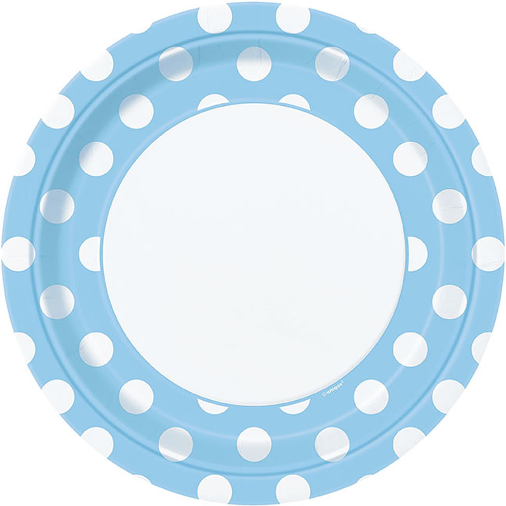 Unique Polka Dot Tableware Party Pack Powder Blue Image 6