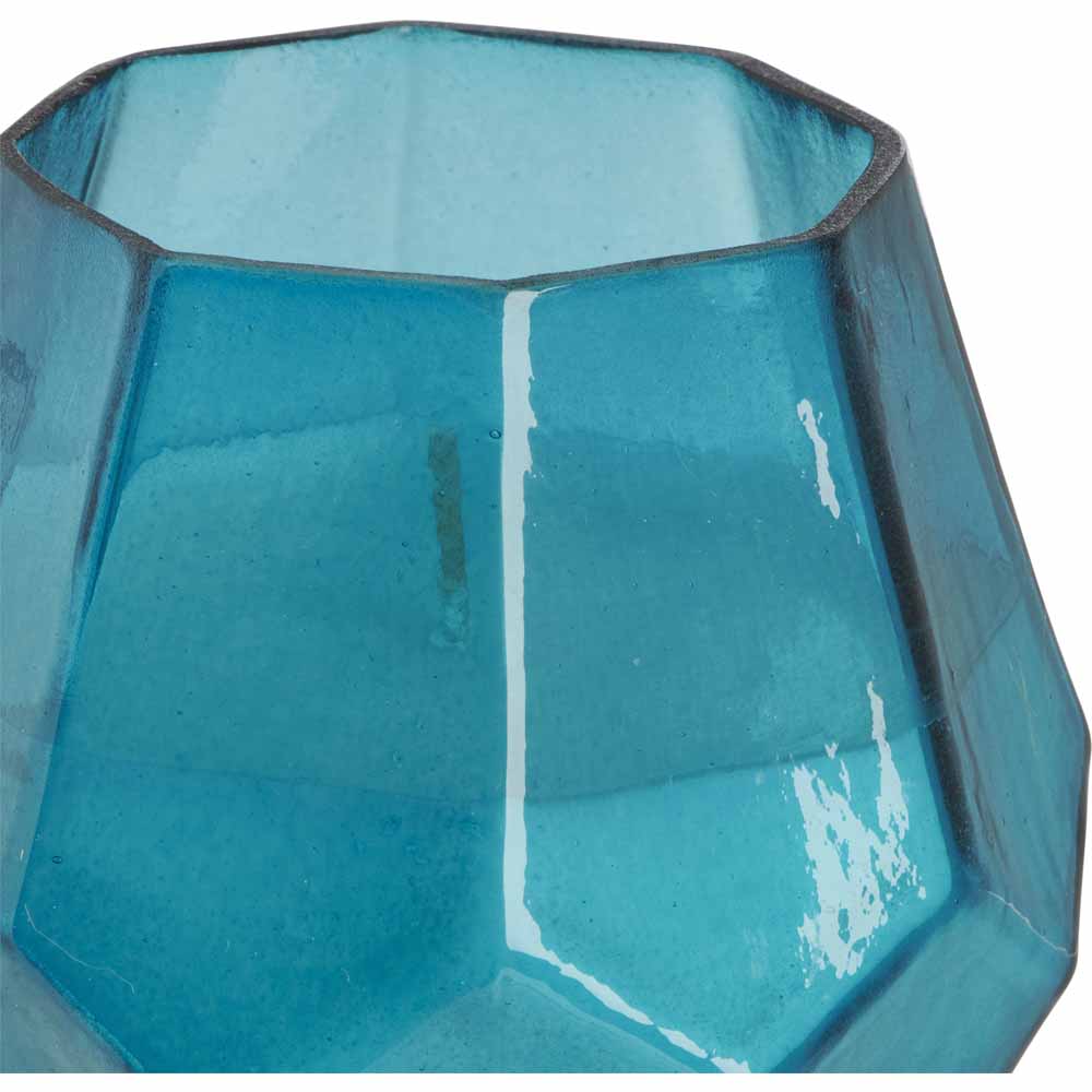 Wilko Faceted Green Glass Candle Image 3