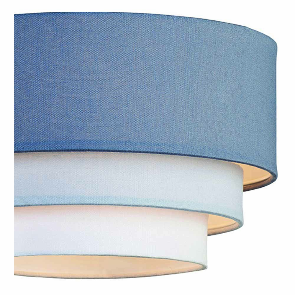 The Lighting and Interiors Denim Blue 3 Tier Pendant Shade Image 2